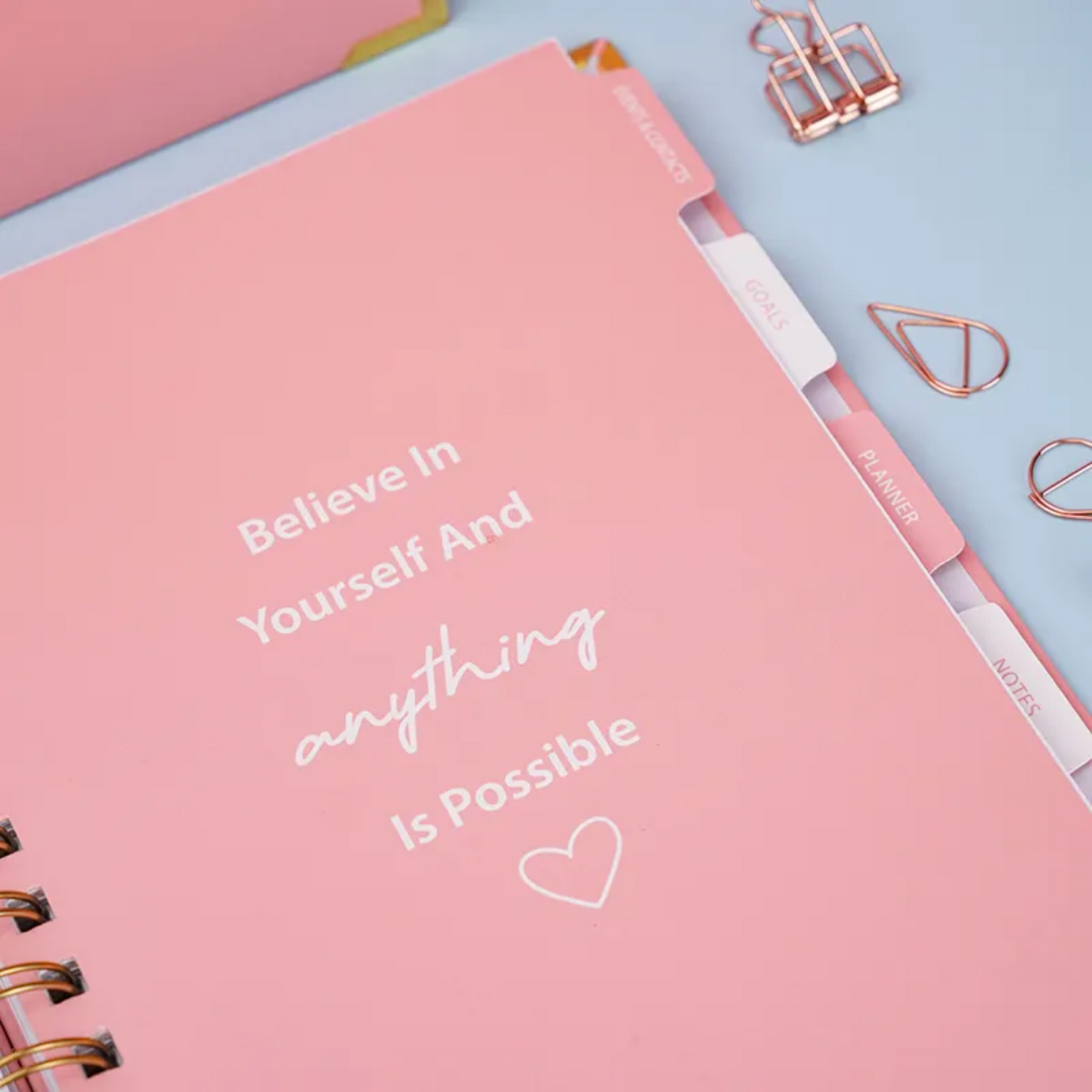 custom notebook planner set Pink Spiral Weekly Monthly Planner Goal diary custom journal Agenda Daily Notebook