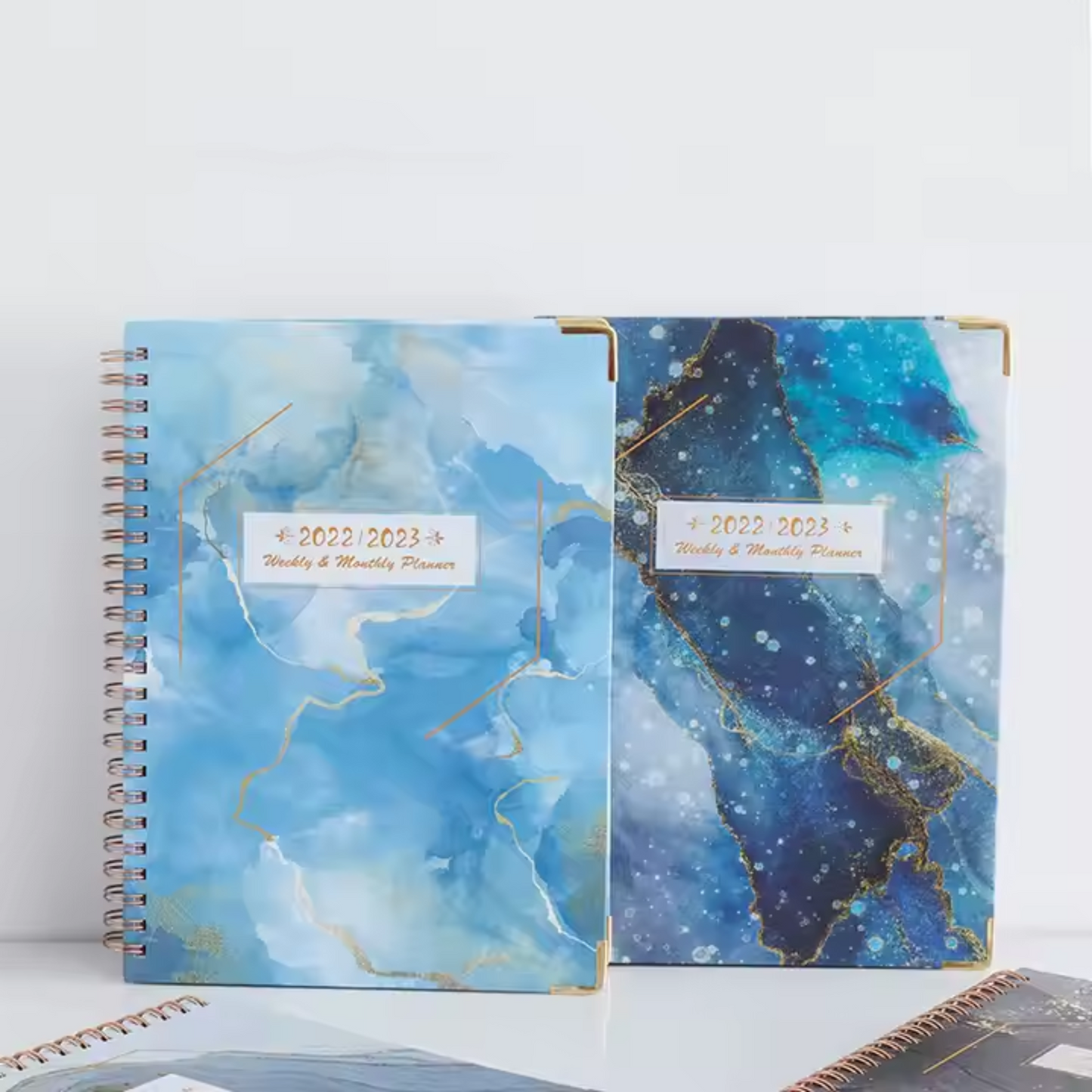A5 Gold Spiral Customizable Logo Journal Agenda Custom Printed Dairy Jornals Paper Notebook Planner