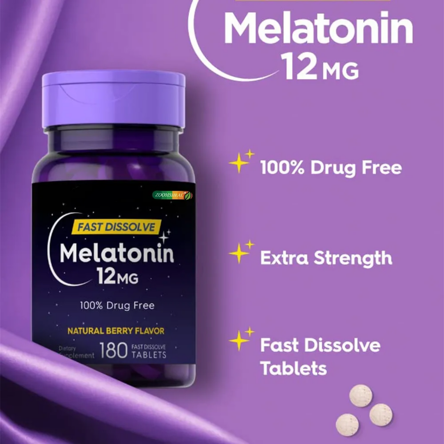 Super Strength Melatonin 10mg Rapid Release Tablet Fall asleep faster dissolve faster and absorb well Super Strength Melatonin