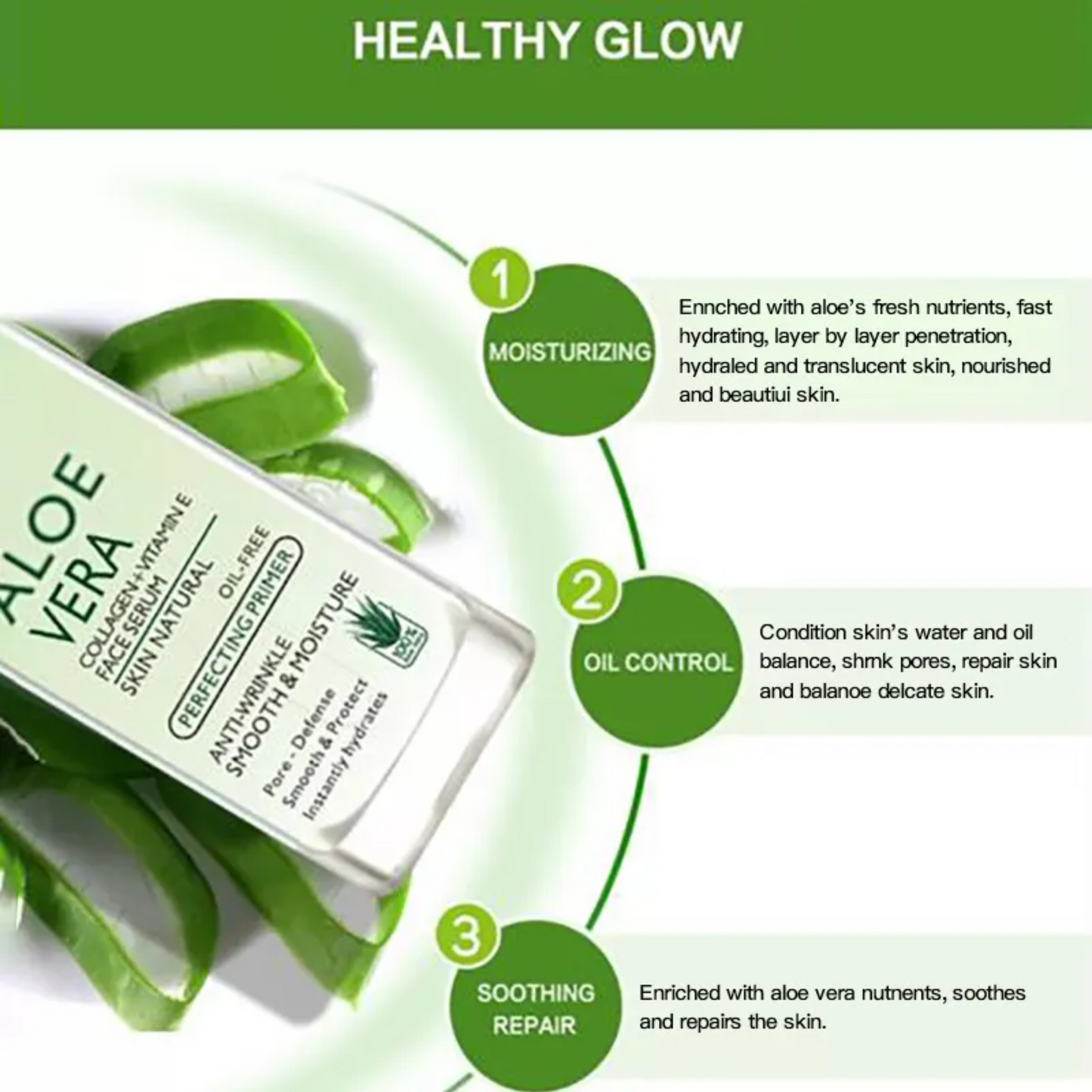 Aloe vera collagen vitamin face serum moisturize and nourish the skin anti-wrinkles firm sooth and repair skin facial essence